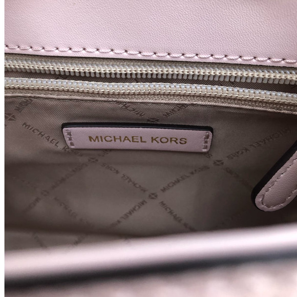Michael kors serena pebbled leather small handbag satchel Pink gold hardware - Picture 8 of 11